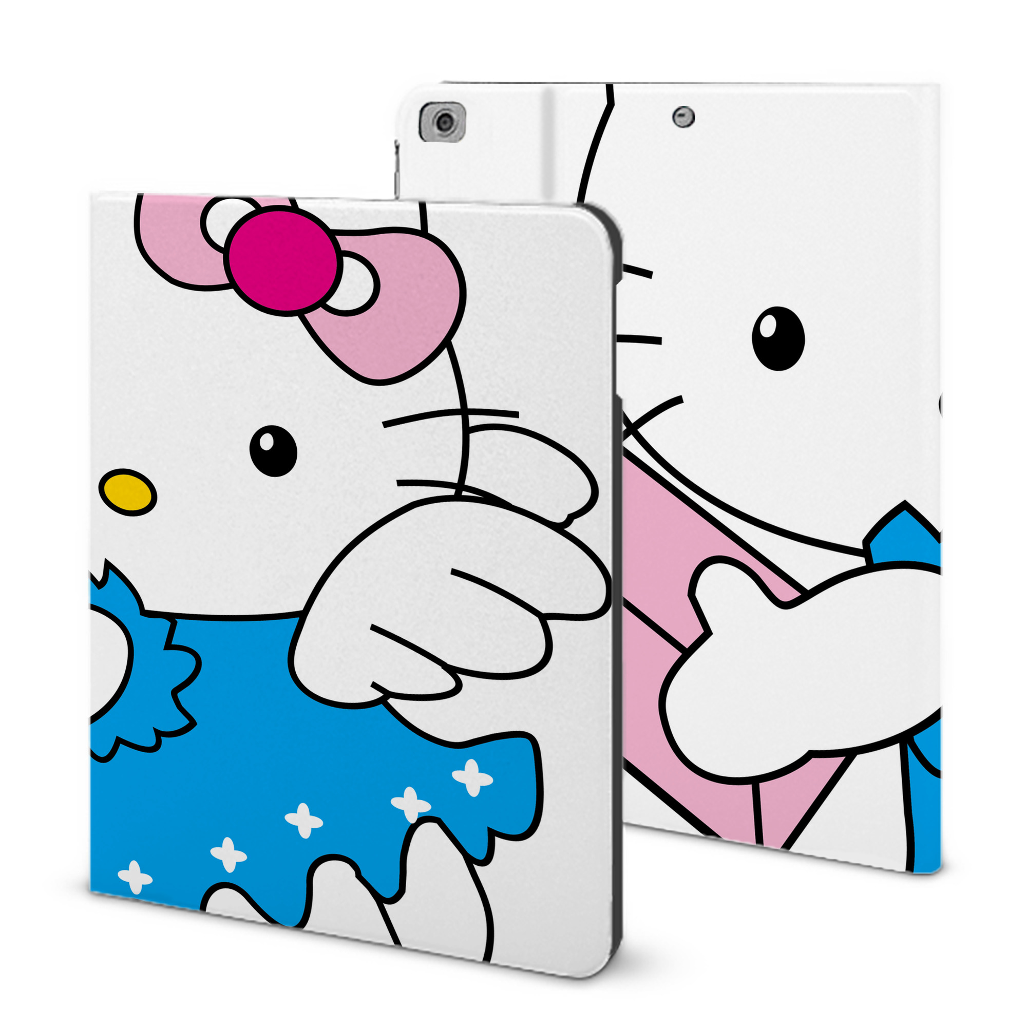 （画像用） Hello Kitty ハローキティ IPad ケース ブック型 PUレザー TPU 耐衝撃 軽量 薄型 ペン収納なし 全面保護 IPad 各モデル対応